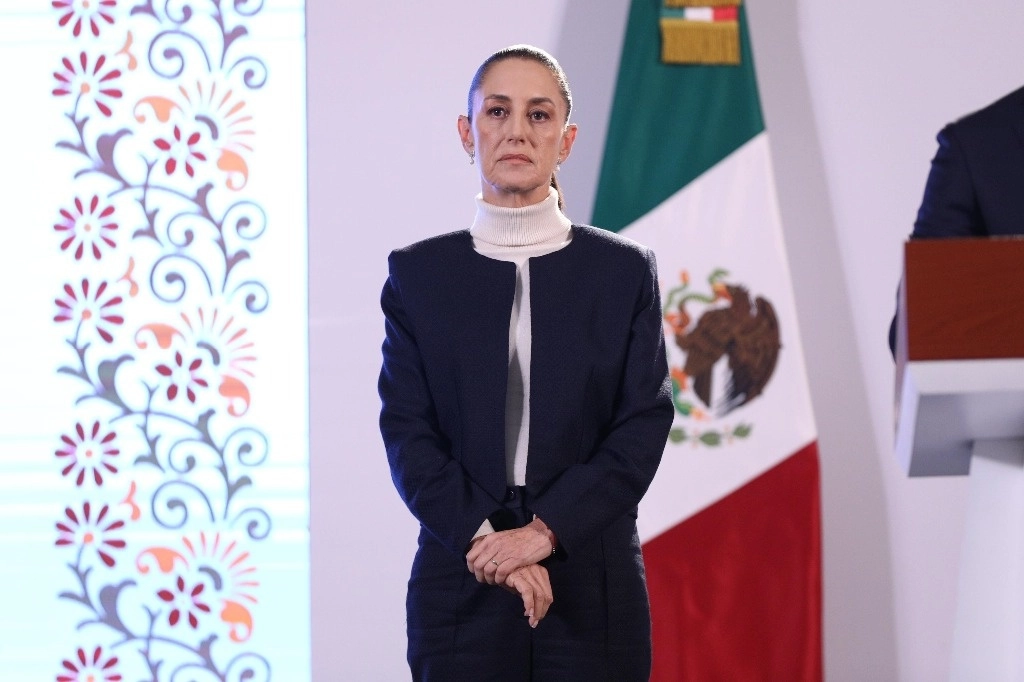 La presidenta de México, Claudia Sheinbaum, durante su conferencia matutina en Palacio Nacional, en la Ciudad de México, el 8 de octubre de 2024. Foto Pablo Ramos