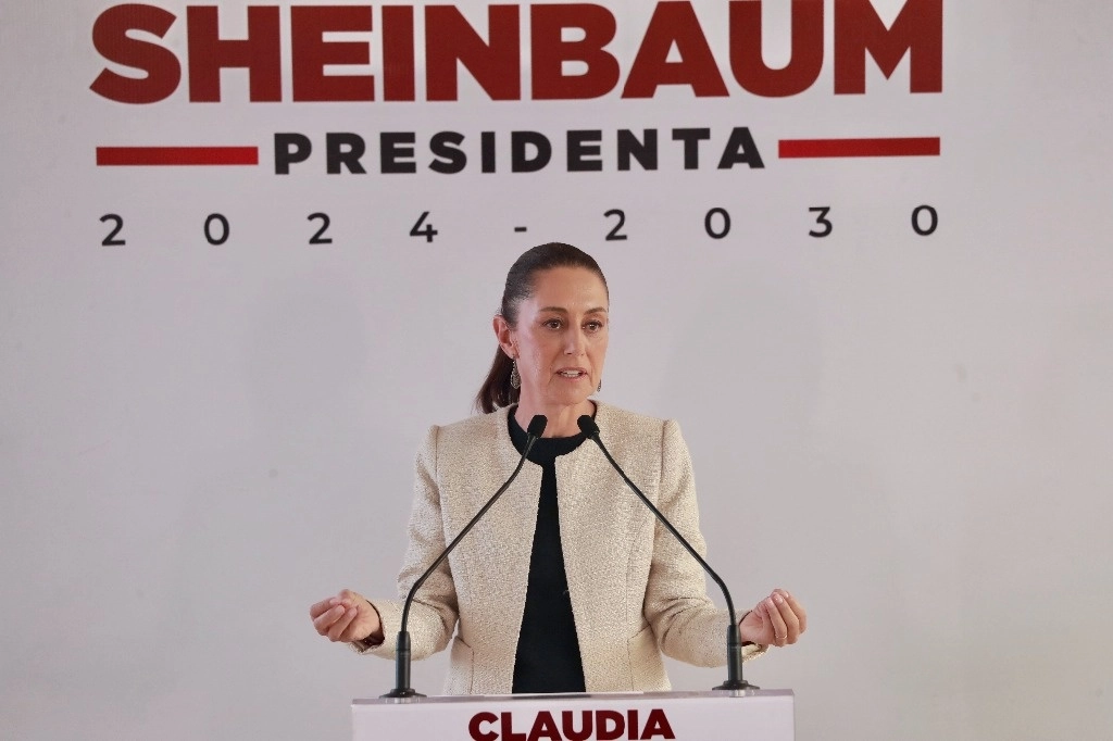 La virtual presidenta electa, Claudia Sheinbaum durante conferencia este 12 de agosto de 2024. Foto Luis Castillo 