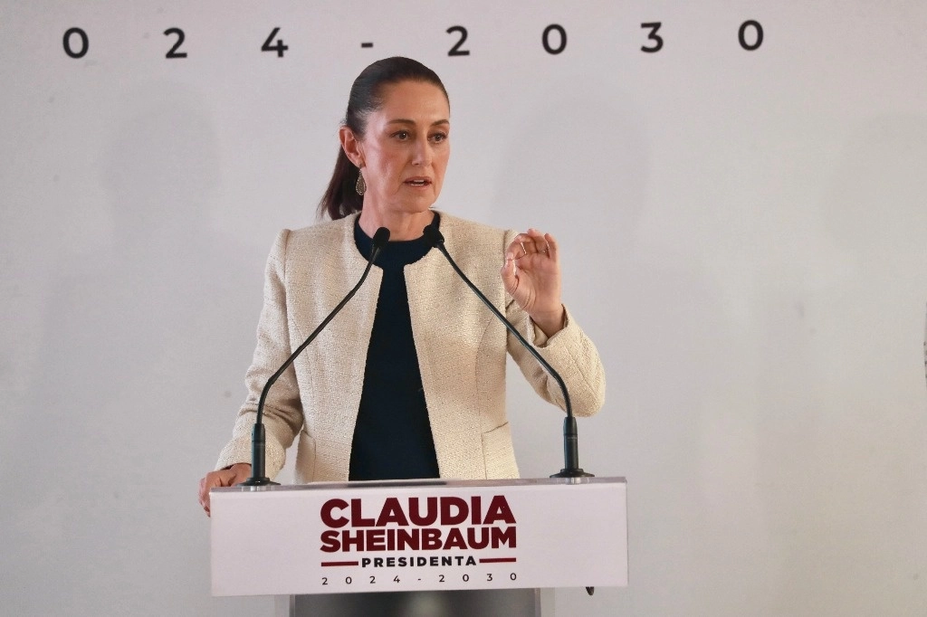 Claudia Sheinbaum Pardo, virtual presidenta electa, durante la conferencia de prensa del 12 de agosto del presente año. Foto Luis Castillo.