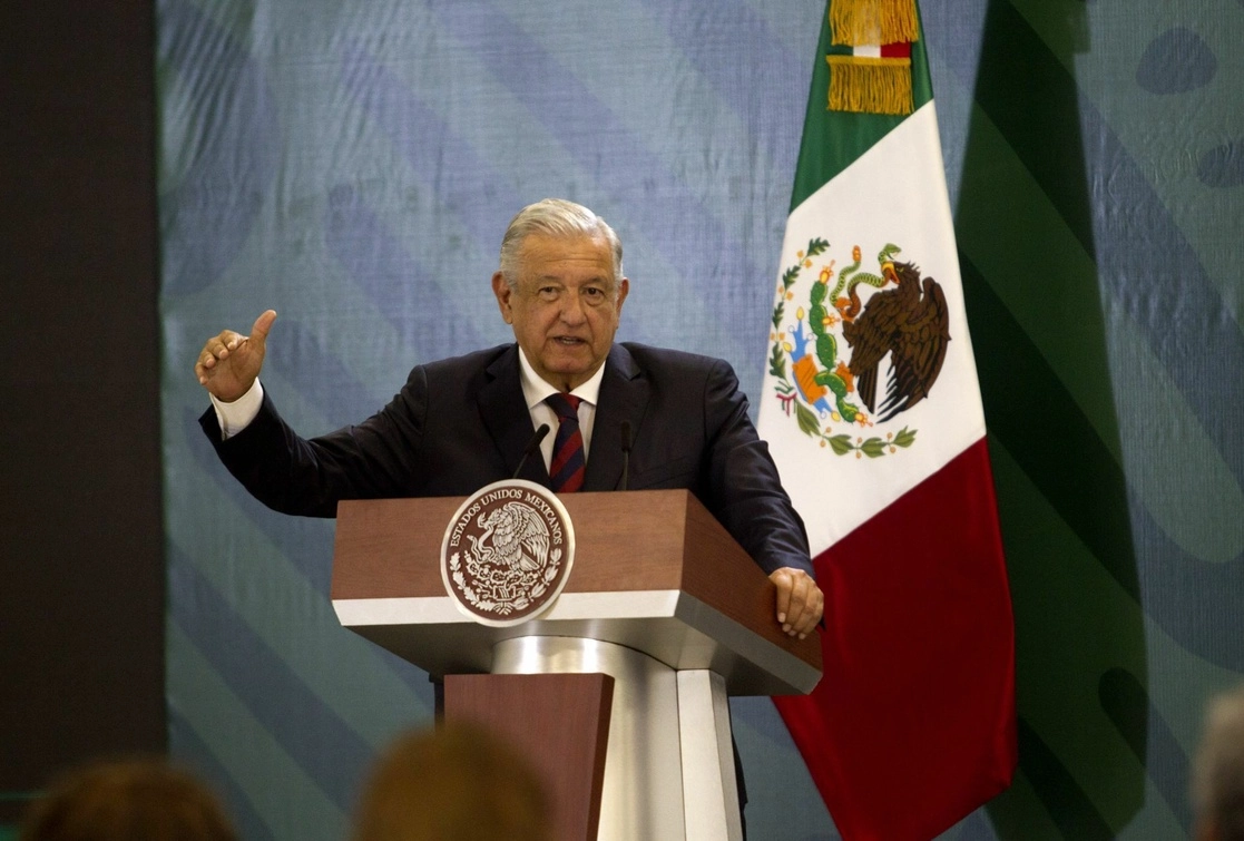 El presidente Andrés Manuel López Obrador durante la conferencia de prensa matutina en Apodaca, Nuevo León. Foto Cuartoscuro