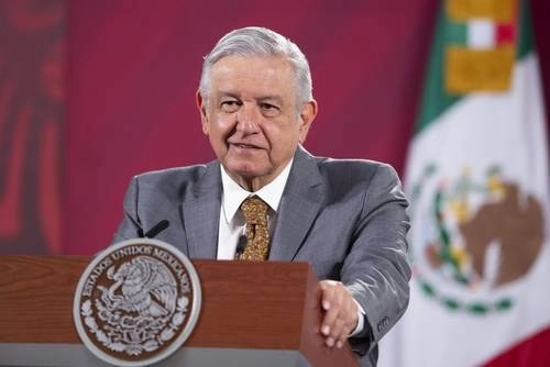 El presidente Andrés Manuel López Obrador, durante la conferencia de ayer en Palacio Nacional. Foto Presidencia
