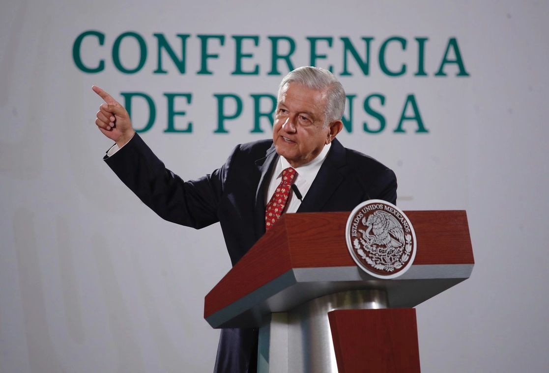 El presidente de México, Andrés Manuel López Obrador, durante su conferencia matutina en Palacio Nacional, en la Ciudad de México, el 5 de julio de 2021. Foto Cristina Rodríguez