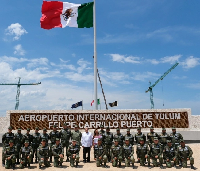 Aeropuerto Internacional “Felipe Carrillo Puerto”, que se construye en Tulum, Quintana Roo. Foto tomada X @lopezobrador_ / Archivo