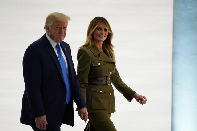 El presidente Donald Trump y la primera dama, Melania Trump a su llegada a la Convención Nacional Republicana. Foto Ap