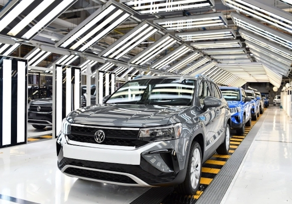 Línea de ensamble de Volkswagen en la planta de Puebla. Foto cortesía Volkswagen