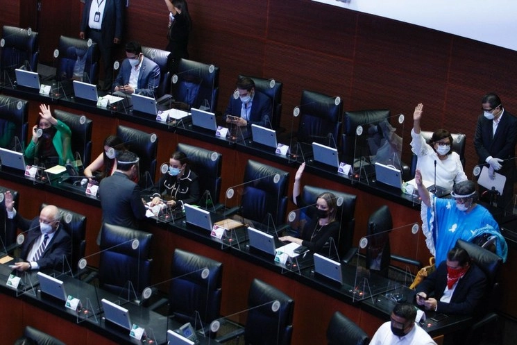 Senadores durante la sesión de este 29 de junio de 2020. Foto Roberto García