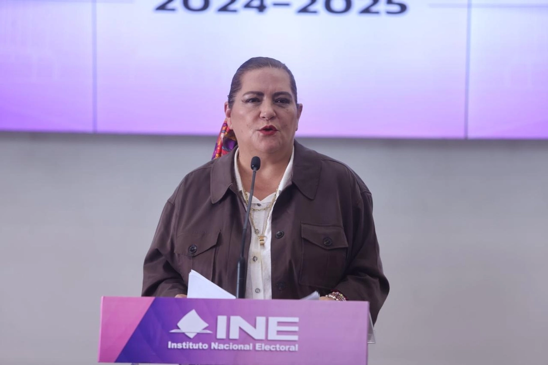 La consejera presidenta del Instituto Nacional Electoral, Guadalupe Taddei, al dar un informe del avance de los cómputos, el 3 de junio de 2025. Foto cortesía 