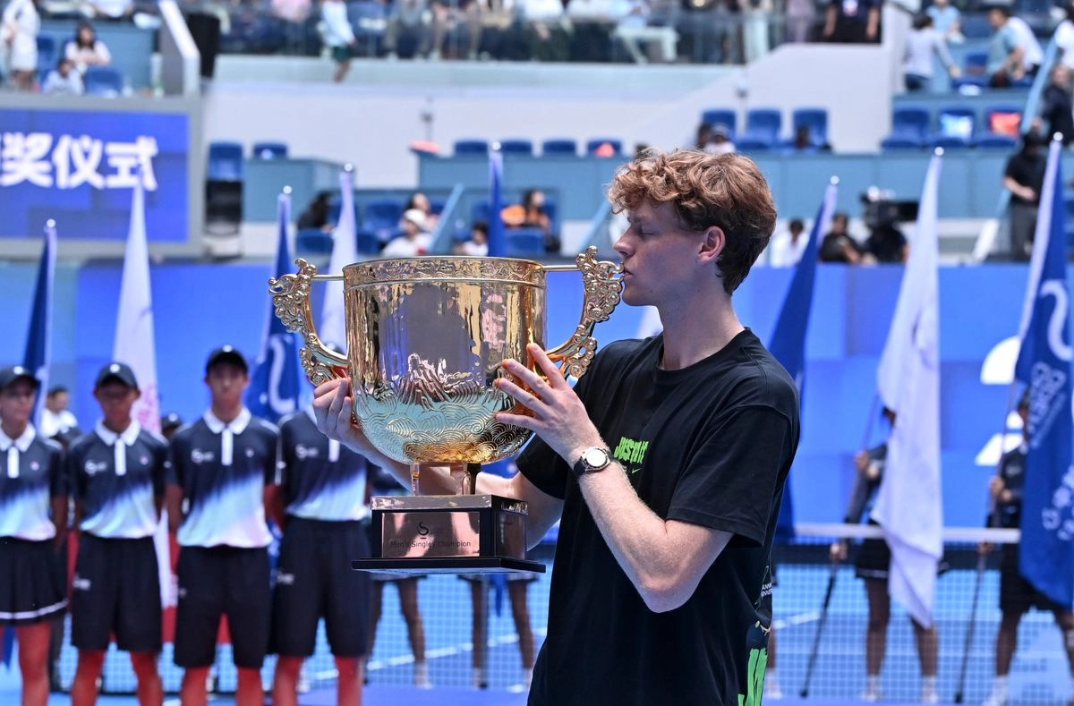Jannik Sinner ganó el torneo de Pekín ante Learner Tien, el 1 de octubre de 2025. Foto 