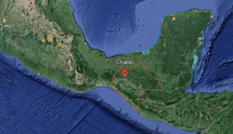 El sismo tuvo una magnitud de 6.3 grados y su epicentro se localizó a 36 kilómetros del municipio de Arriaga. Foto Google Earth  