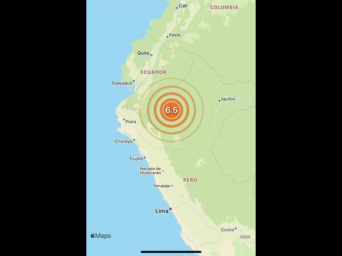 El movimiento fue registrado al norte del país sudamericano. Imagen tomada del Twitter de @SkyAlertMx