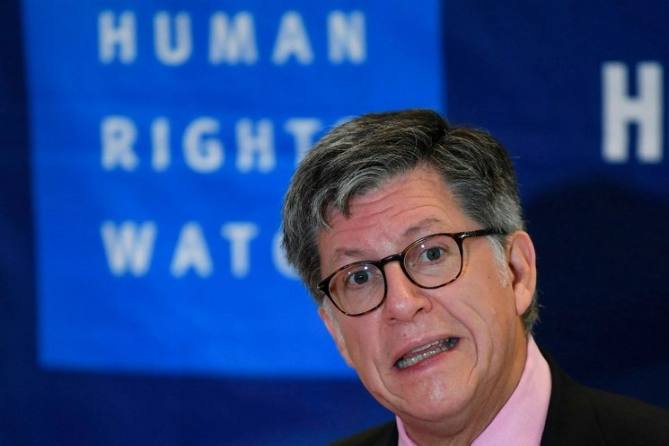 El director de Human Rights Watch para las Américas, José Miguel Vivanco, durante una conferencia de prensa en la Ciudad de México. Foto AFP