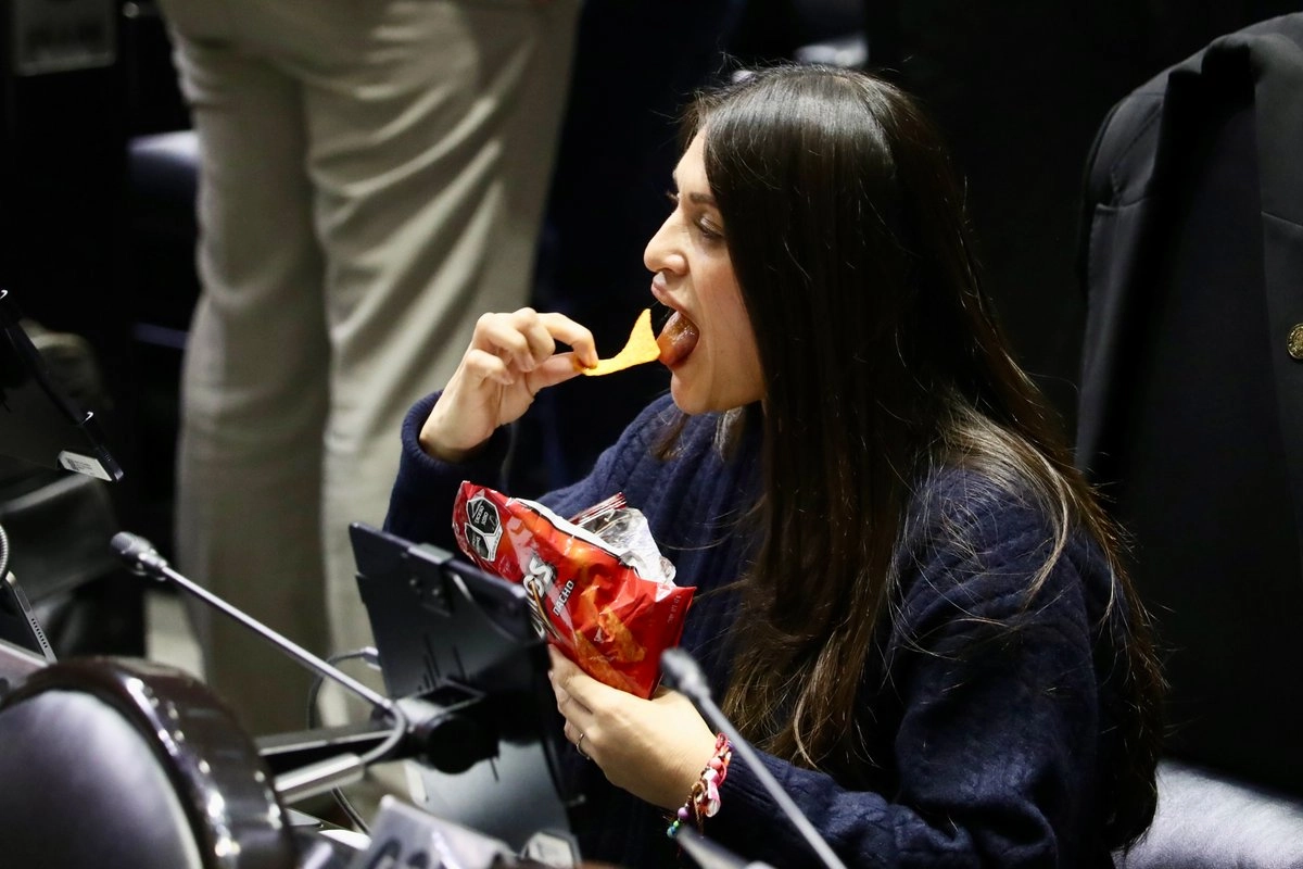 La legisladora panista Rocío González Alonso, durante la sesión de ayer en la Cámara de Diputados. Foto 