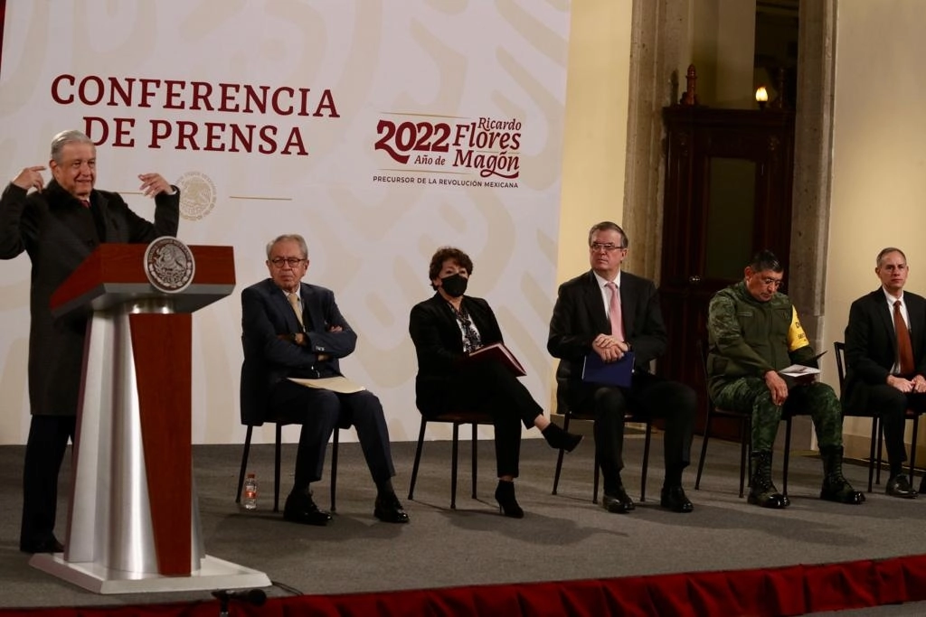El presidente de México, Andrés Manuel López Obrador, durante su conferencia matutina en Palacio Nacional, en la Ciudad de México, el 1 de febrero de 2022. Foto María Luisa Severiano