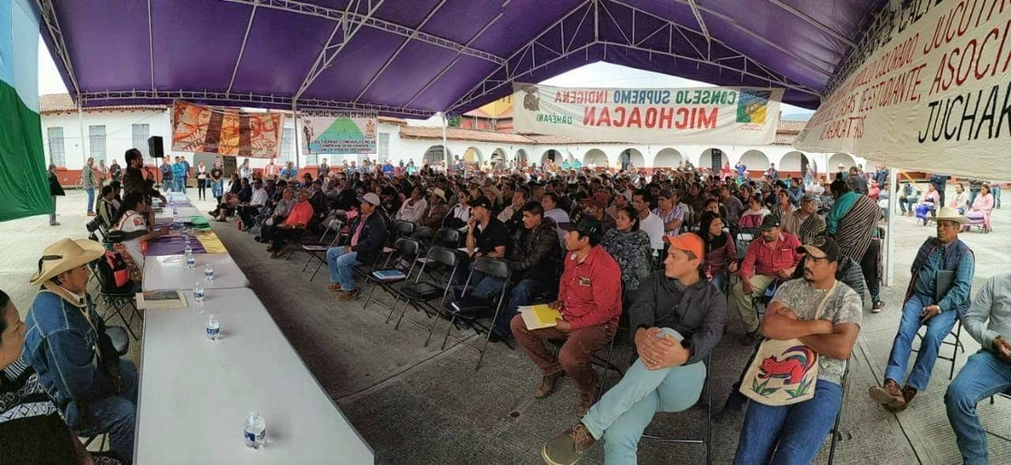 En imagen de archivo, reunión del  Consejo Supremo Indígena de Michoacán (CSIM). Foto La Jornada 