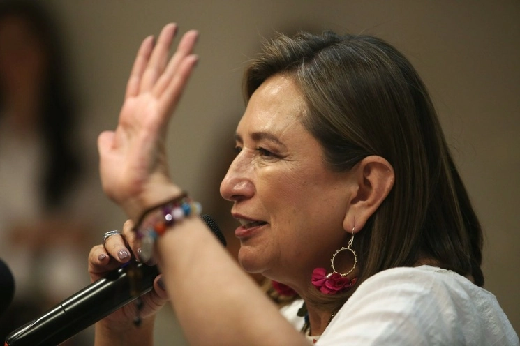 La senadora del PAN, Xóchitl Galvez, durante un evento en Morelos, la semana pasada. Foto Cuartoscuro 