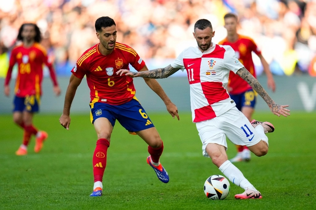 España y Croacia abrieron las actividades del Grupo B de la Eurocopa 2024 en el estadio Olímpico de Berlín, Alemania.  Foto Ap 