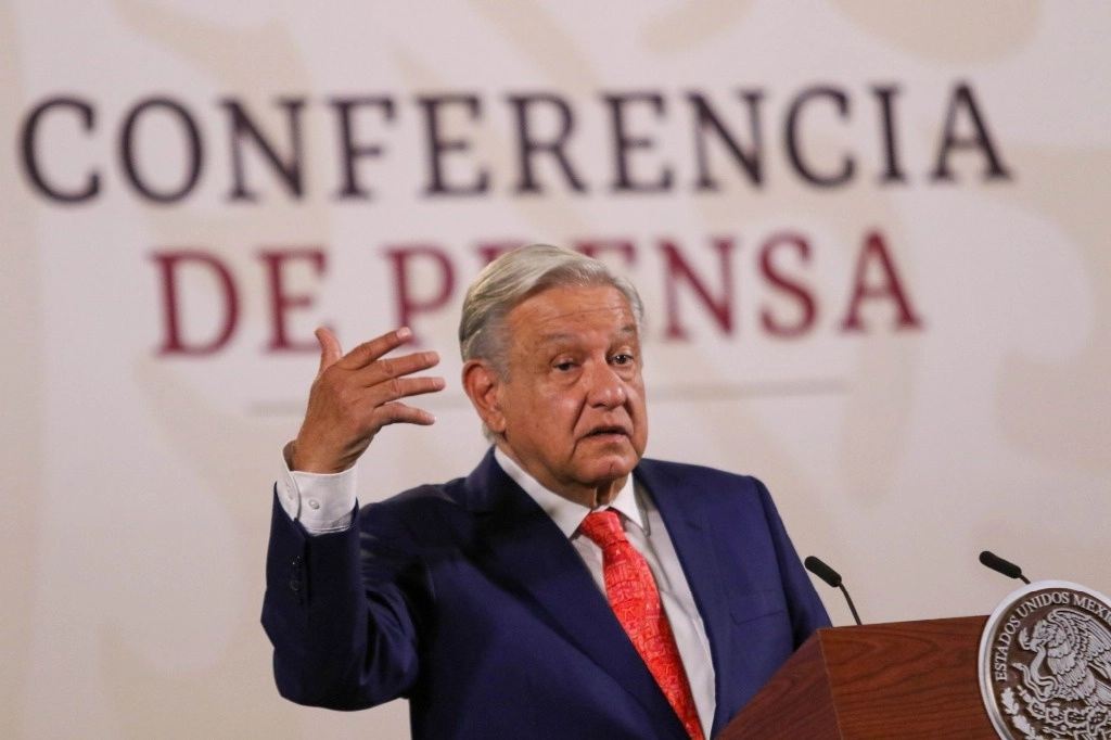 El presidente López Obrador, durante su conferencia desde Palacio Nacional, este lunes 11 de marzo. Foto Cuartoscuro 