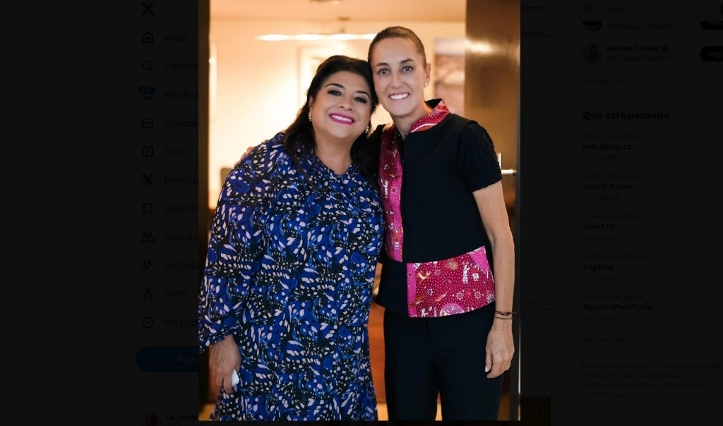 “Platiqué con la jefa de Gobierno electa, Clara Brugada. Estoy muy contenta”, posteó Sheinbaum. Foto tomada de X @Claudiashein.
