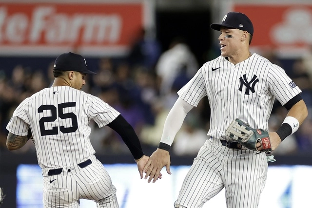 El dominicano Juan Soto conectó un jonrón y remolcó cinco carreras, Aaron Judge y Giancarlo Stanton también se volaron la barda. Foto Ap