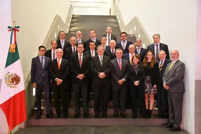 Reunión del canciller Marcelo Ebrard con integrantes del Consejo Coordinador Empresarial. Foto @m_ebrard