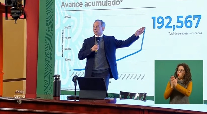 El doctor Hugo López-Gatell durante conferencia de prensa. Fotograma tomado del video emitido por el Gobierno de México