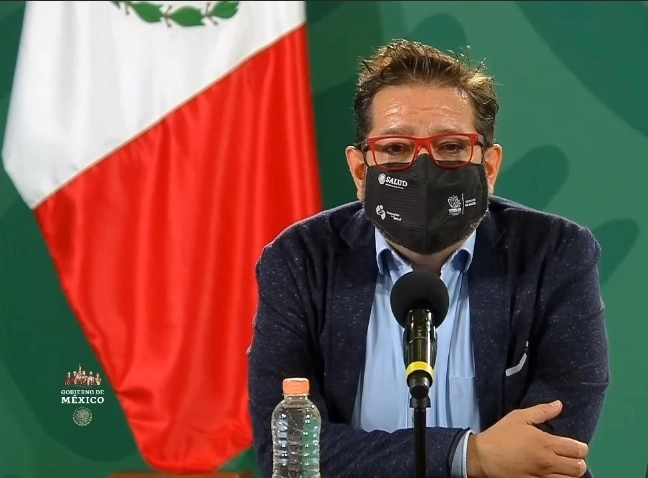 Ricardo Cortés Alcalá, director de Promoción de la Salud durante conferencia de prensa. Fotograma tomado del video emitido por el Gobierno de México