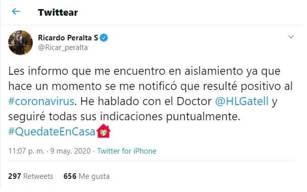 Publicación del funcionario en su red social