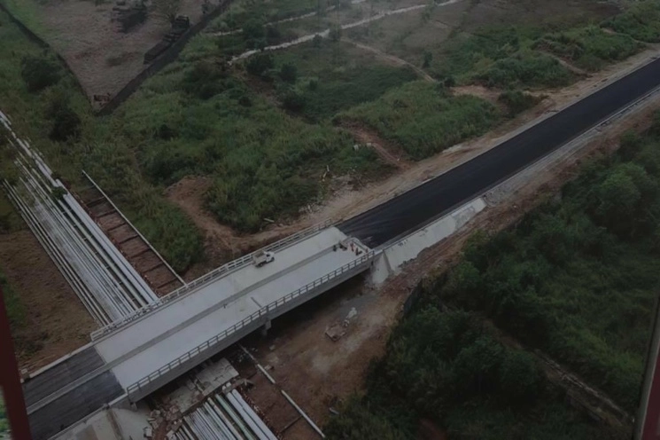 Obras del Corredor Interoceánico del Istmo de Tehuantepec en imagen de 2021. Foto Presidencia