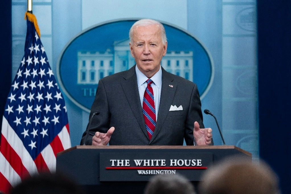 Joe Biden, presidente de EU, en conferencia de prensa desde la Casa Blanca, el 4 de octubre de 2024. Foto Ap