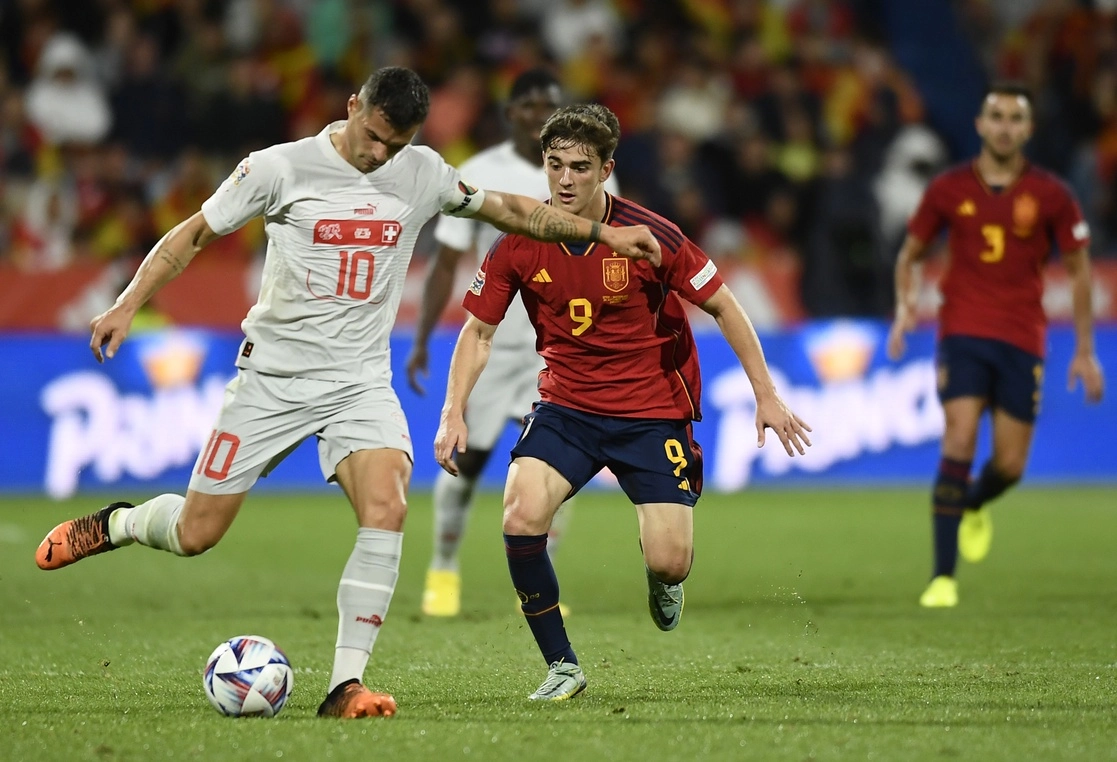 Suiza derrotó 2-1 a España en duelo de la Liga de Naciones que se disputó en el estadio Benito Villamarín, en Sevilla. Foto Ap 