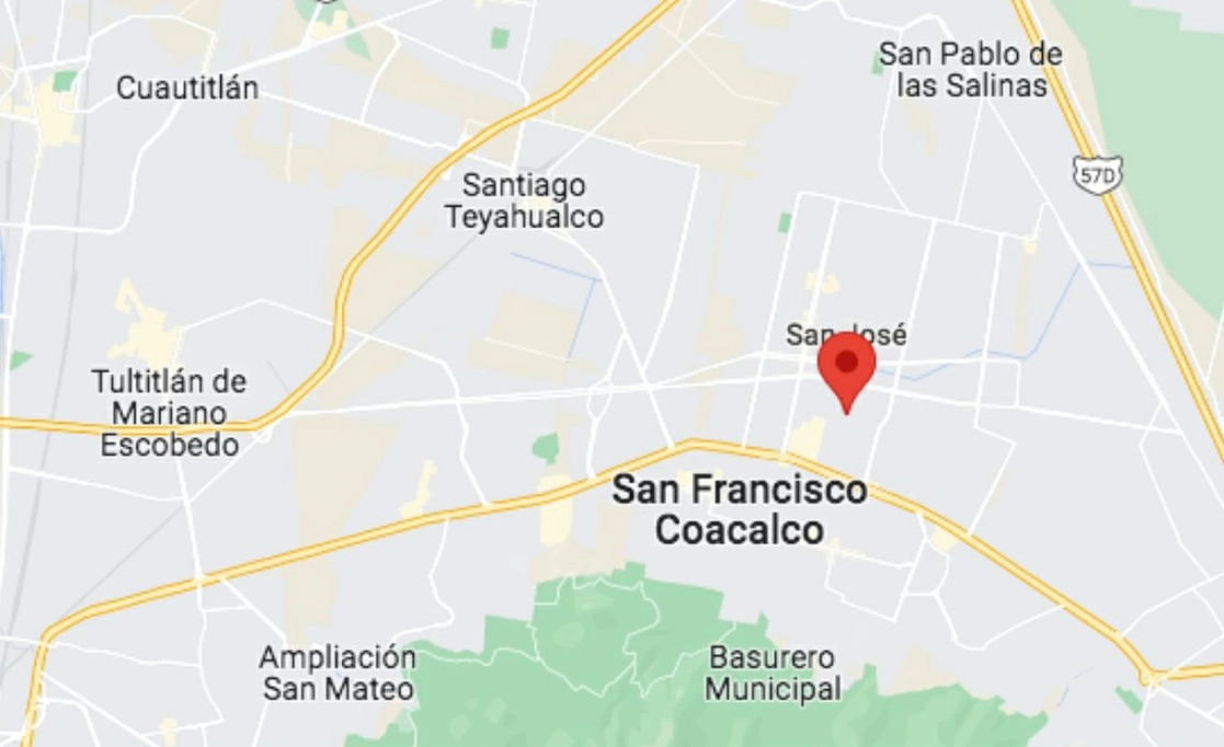 Cuatro personas murieron y dos más resultaron lesionadas por un grupo de sujetos armados que les disparó cuando participaban en una fiesta en la colonia San José, en Coacalco, Estado de México. Imagen tomada de Google Maps