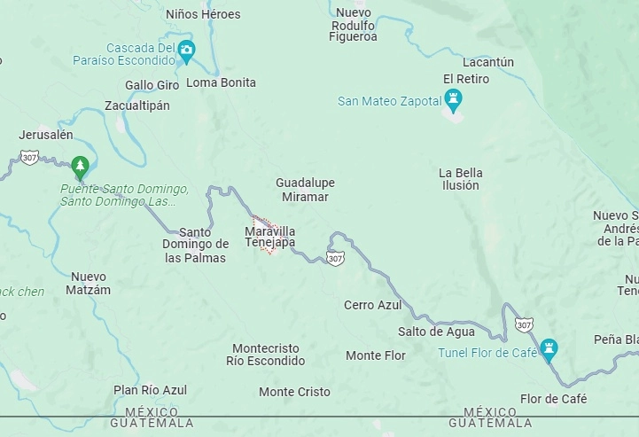 Integrantes de grupos de la delincuencia organizada atacaron a balazos a un contingente de la Secretaría de la Defensa Nacional, con resultado de un militar muerto y dos heridos. Imagen tomada de www.google.com.mx/maps/