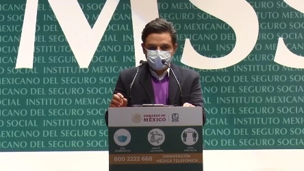 El director general del IMSS, Zoe Robledo. Imagen tomada de la videoconferencia  