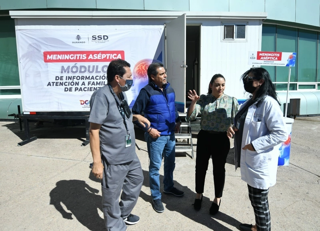 Módulo de Atención Integral de la Secretaría de Salud de Durango para dar seguimiento a los casos de meningitis aséptica. Foto tomada de la cuenta de Twitter @SSDurango