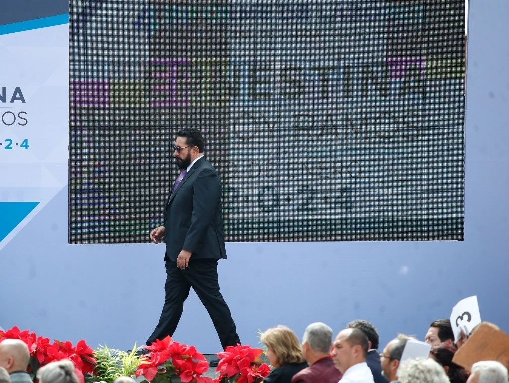 Ulises Lara López, encargado de despacho de la Fiscalía General de Justicia de la CDMX, durante el Cuarto informe de labores de la ex fiscal Ernestina Godoy. Foto Cristina Rodríguez.