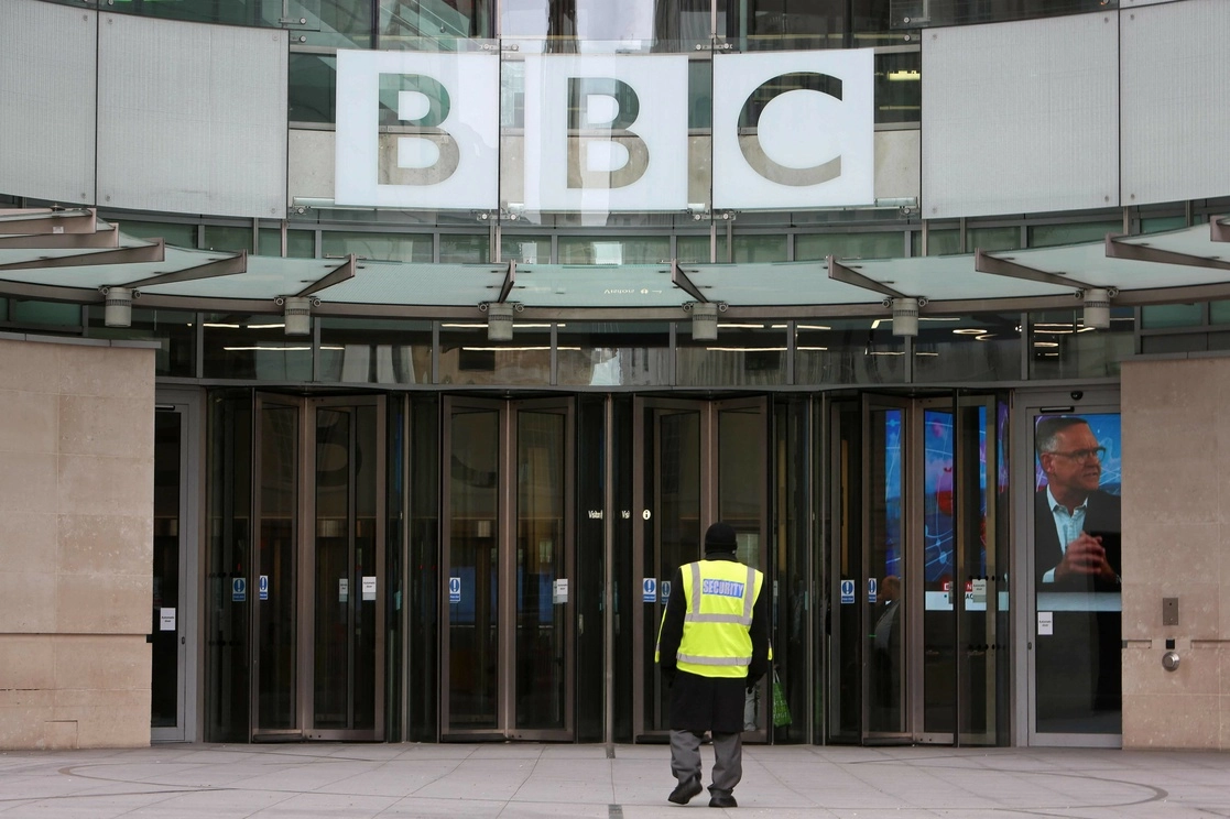 La sede de la British Broadcasting Corporation (BBC) en Londres, el 11 de marzo de 2023. Foto Afp
