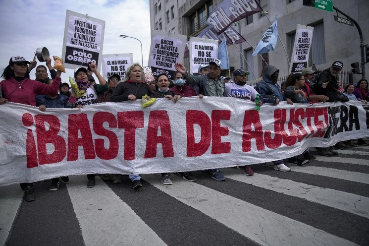 Protesta laboral en Buenos Aires. Foto Ap