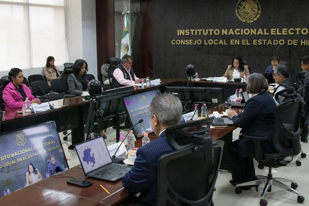 Sesión permanente de la junta local el INE en Hidalgo. 