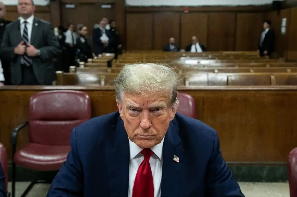 El ex presidente Donald Trump ante el Tribunal de Nueva York el 16 de abril de 2024. Foto Afp