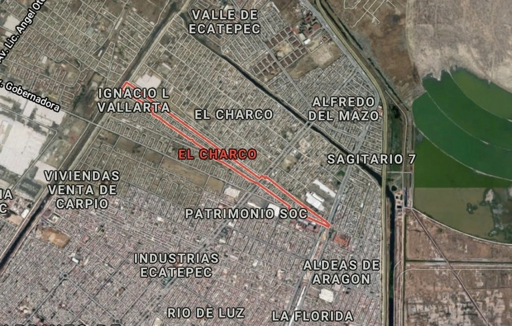 La fiesta clandestina se realizaba en la colonia El Charco en Ecatepec. Captura de imagen de Google Maps