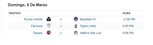 Para este domingo se tenían contemplados tres encuentros.