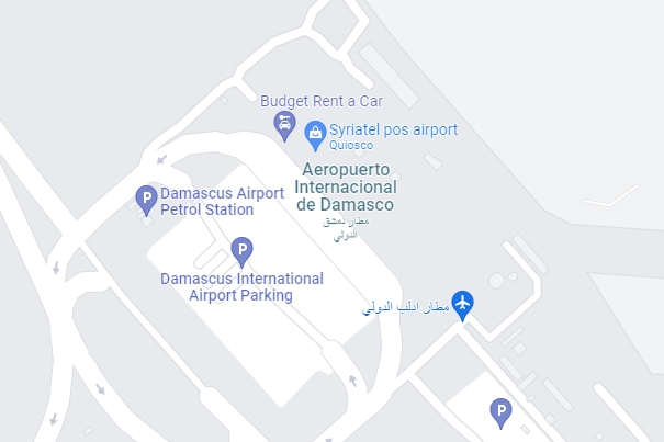 El ministerio sirio de Transportes informó de la "suspensión de los vuelos de entrada y salida del aeropuerto internacional de Damasco" debido a problemas técnicos. Imagen tomada de Google maps