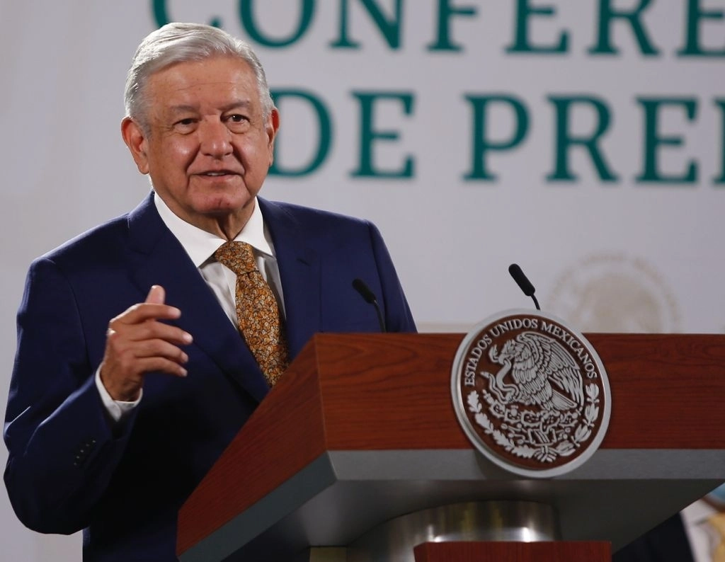 El presidente Andrés Manuel López Obrador durante una conferencia de prensa, el 27 de mayo de 2021. Foto Guillermo Sologuren