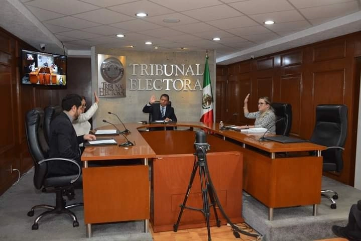 Sesión de trabajo del Tribunal Electoral del Estado de Hidalgo. Foto tomada de Facebook @teehgo / Archivo