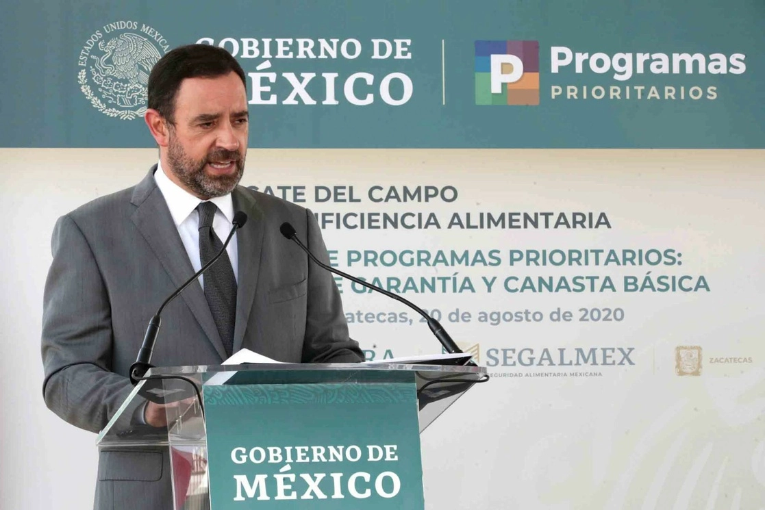 El gobernador de Zacatecas, Alejandro Tello Cristerna, en el evento del rescate del campo y autosuficiencia alimentaria, el 20 de agosto de 2020. Foto Cuartoscuro