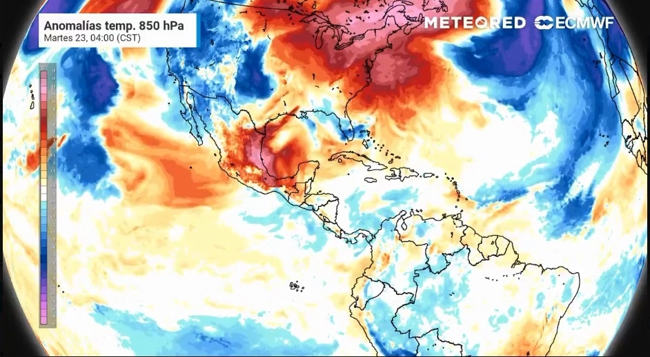 Actualmente, los análisis de temperatura muestran aún una anomalía por arriba de lo normal, por lo que esta temporada de huracanes 2021 también podría ser “particularmente hiperactiva”, indicaron expertos de Meteored. Imagen tomada del Twitter de @meteoredmx