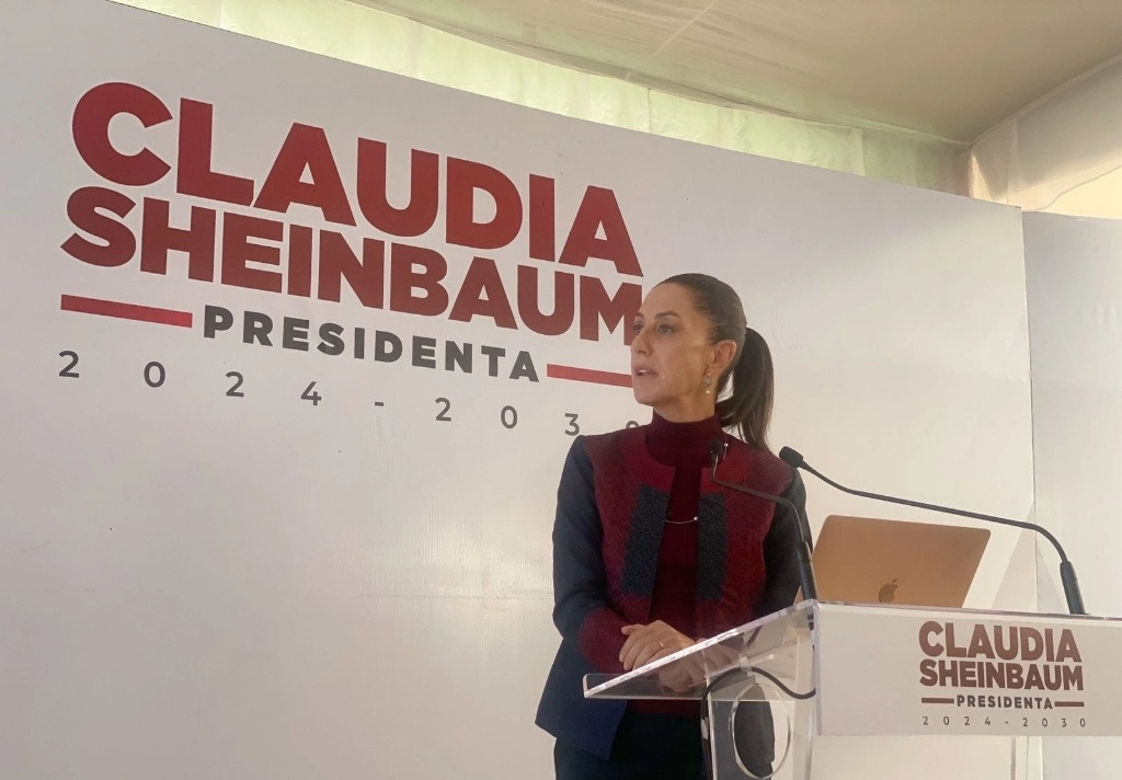 La virtual presidenta electa, Claudia Sheinbaum, ofrece conferencia de prensa, en la casa de la transición, en la alcaldía Iztapalapa, Ciudad de México, el 10 de julio de 2024. Foto Cristina Rodríguez


