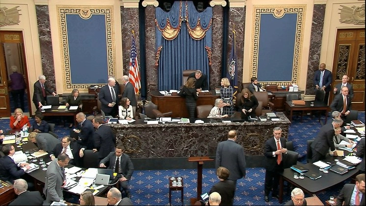 En el Senado de EU se realiza el juicio político en contra del presidente Donald Trump. Foto Ap 