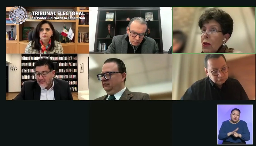 Los magistrados del TEPJF efectuaron este miércoles una sesión pública por videoconferencia. Imagen tomada de la transmisión en vivo 