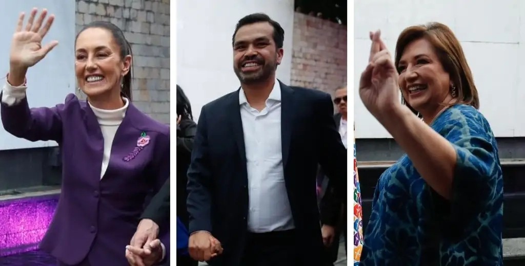 Candidatos presidenciales previo al inicio del tercer debate. Foto La Jornada